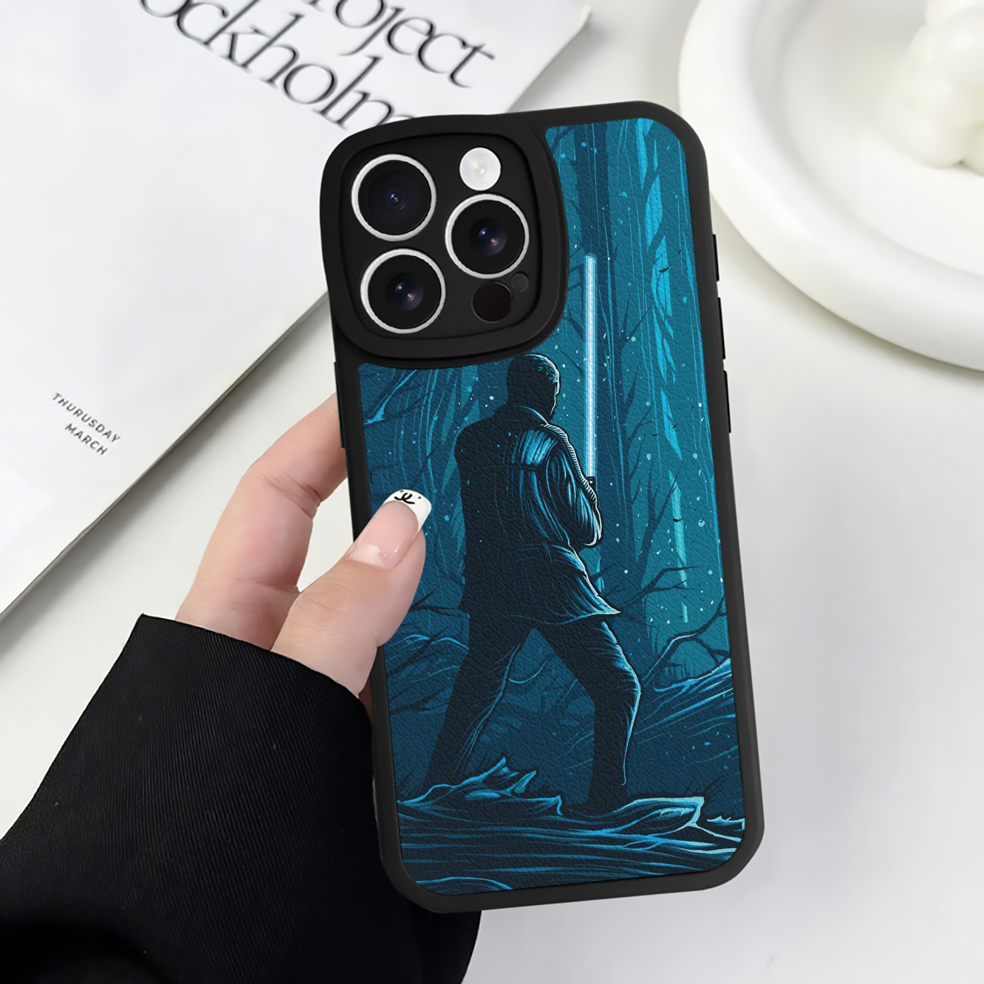 （画像用） スター・ウォーズ Star Wars 【iPhone 16シリーズ対応】シリコンスマホケース（レザー調） 材質：シリコン
